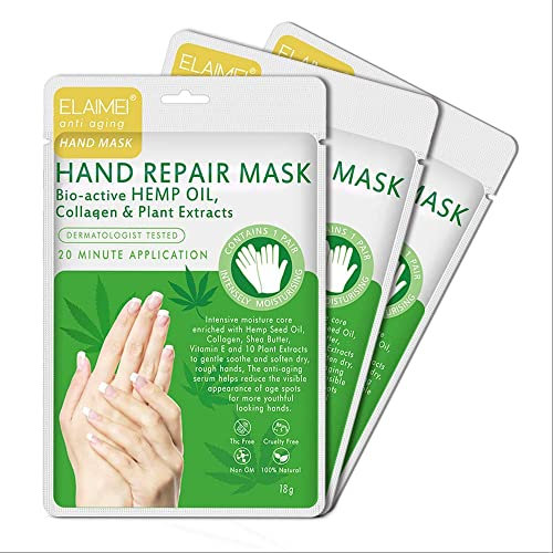Hand Feuchtigkeitscreme -Hände Maske 3 Packs, Hand Spa Behandlung Handschuhe, Handschalenmaske Hände feuchtigkeitsspendend, Handreparaturenreparaturenmaske für trockene Haut, Handpflege (feucht)