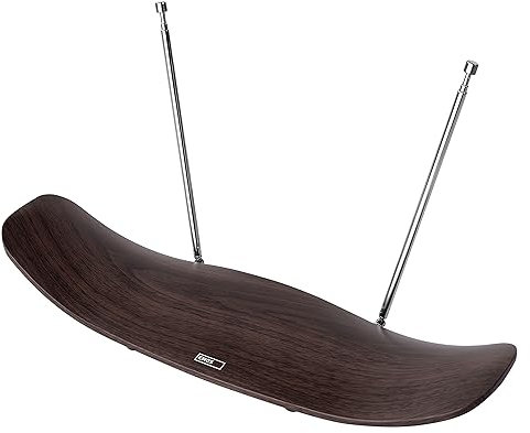 EMOS Antenne d'intérieur Design J0708, antenne intérieure Active pour réception de DVB-T/DVB-T2, Radio FM/Dab, avec Filtre et amplificateur intégrés 3G/4G/5G/LTE, antenne intérieure, Adaptateur de