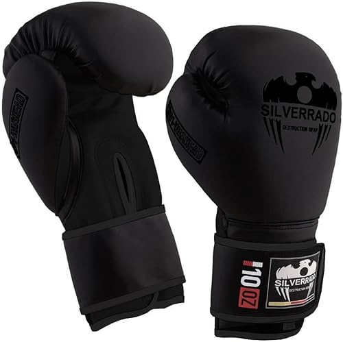 SILVER RADO Guantes de boxeo para hombre y mujer, Muay Thai, sparring, kickboxing Gloves for MMA Martial Arts Training and Punching Gloves 8 10 12 14 16 oz