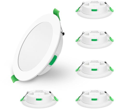 ALUSSO LED Einbaustrahler Ultra Flach 7W 230V, Dimmbar LED Deckenspots 580lm 30mm Einbautiefe, Warmweiß 3000K Neutralweiß 4000K Kaltweiß 6500K Einbauleuchten IP44 für Badezimmer Wohnzimmer, 6er Set
