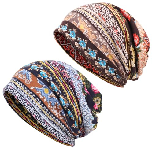 DRESHOW Bonnet Souple Bonnets Chapeaux Femme Slouch Jersey Léger Respirant Bonnet Tombant Chapeau pour Chimio Femmes