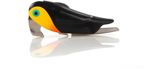 Qpractiko | Cavatappi Tucan | Acciaio inox, spirale teflon rinforzato, design tucano | Estrazione pratica, lama curva, ergonomico | Accessorio vino elegante e funzionale