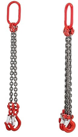 Élingue à chaîne, Élingue à chaîne, jambes d'élingue à chaîne de levage crochet unique combinaison épandeur pièces palans à chaîne 1T 2T 3T 1 mètre pour la sécurité du fret, le remorquage et la manu(2