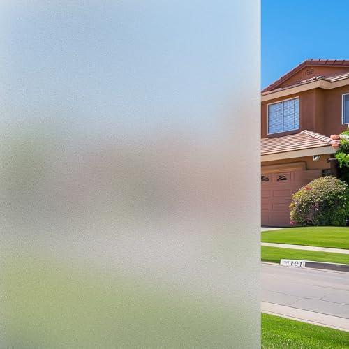 QWORK® 30x200 cm Pellicola per Vetri Finestre Autoadesiva Opaca - Pellicola Privacy Finestre - Anti UV, Adesione Statica, Facile Applicazione