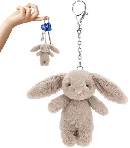 Schlüsselanhänger Hase Fluffy, Schlüsselhalter Schultütenanhänger Kaninchen,Taschenanhänger Handtasche Autoschlüssel Dekoration,Kleines Kaninchen Plüsch Spielzeug Anhänger, Kaninchen Rucksack Ornament