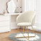 Chaise de Coiffeuse en Velours avec Pieds en Métal Doré, Fauteille Salon Rembourré Moderne, Confort Mid-Centry Petit Fauteuil avec Accoudoirs et Dossier pour Salon & Chambre,Beige