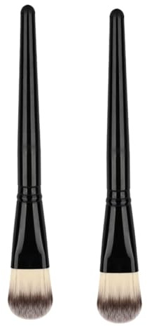 HAMPPLIES Pennello per Maschera Viso in Nailon Nero 2 Pezzi per Applicazione Firme di Maschere Fango per DIY Maschere Pelle Sensibile