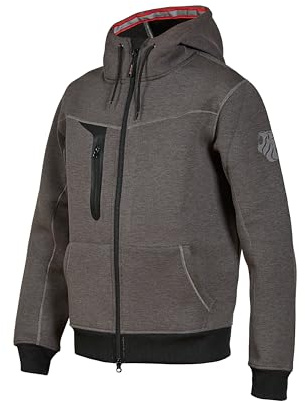 U-POWER | Felpa da lavoro TASTY, Full-Zip in Tessuto Jersey Scuba Elasticizzato, Cappuccio con Fettuccia Reflex, Tasche Frontali e Multimediale, Zip Doppio Cursore, 67% Poliestere 28% Rayon 5% Spandex