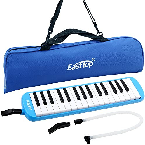 East top 32-Tasten Melodica, Professioneller Mund Melodica Keyboard Orgel, Blau