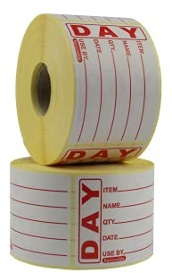 49x74mm Prepped Food Labels - Red Text Removable - Use by Food Labels - Food Rotation Roll - Supplied in Rolls of 500 - Label Size: 49 x 75mm - 2 Rolls of 500 Labels (1,000 Labels)