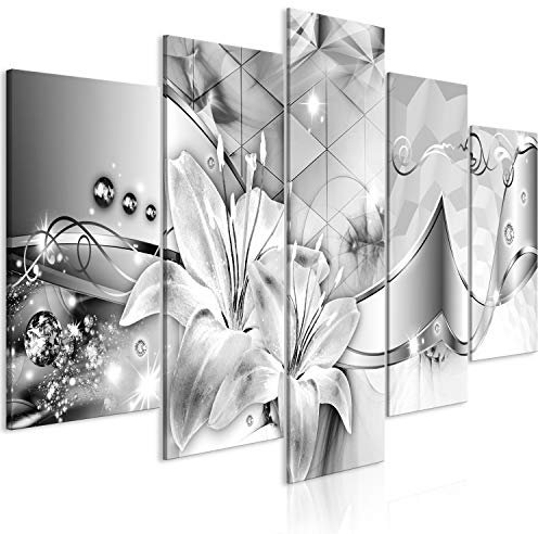 murando Acoustic Canvas Wall Art Flowers 100x50 cm / 39 x 20 picture with acoustic foam sound absorption print image Artwork 5 pcs room acoustics soundproofing Lily Abstract a-A-0587-b-m