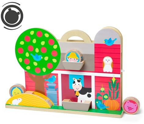 Melissa & Doug - GO Tots Trubel in der Scheune - Holzspielzeug zum Stapeln, Stecken und Spielen, fördert Motorik und Koordination, für Kinder ab 12 Monaten