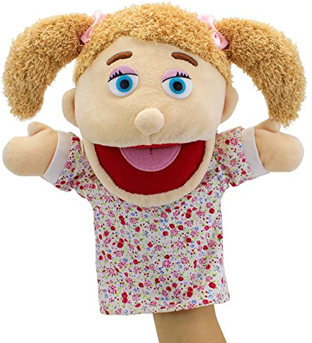 Family Hand Puppets,Puppets for Kids Role Paly Family Members 13.4 INCH Multi-Ethnic Puppets Plush Soft Hand Puppets Family Puppets Story Toys, Puppets for Girls Boys Finger Puppets Puppet Set Gifts