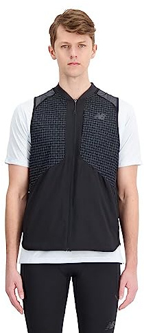 New Balance Men's Impact Run Luminous Packable Vest, Black, Medium
