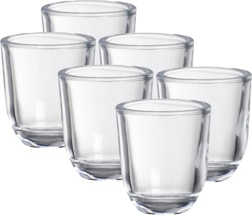 Bolsius - Porte-Verre pour Bougies votives - 6 pièces - 6,5 cm - Rond - Bougeoir votif - Verre Transparent - Décoration - Accessoire pour la Maison