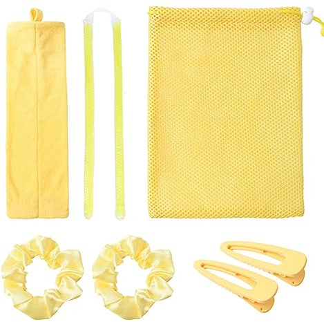 Set di bigodini senza calore, senza perle di coni termici, ferro arricciacapelli, bigodini addormentati, strumenti fai da te, con fasce per capelli, clip, custodia per capelli lunghi di medie