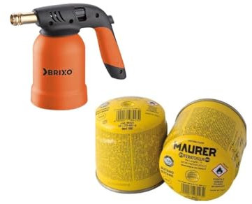 CRISCUOLO BRICO STORE Saldatore A Gas Arancio Saldatore Portatile Con 2 Cartucce Incluse Saldatore Gas Portatile Kit Completo