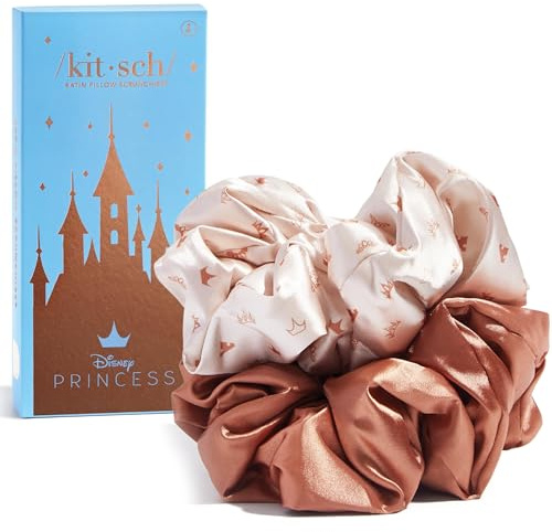Kitsch x Disney Satin Pillow Hair Scrunchies for Women, 2pc Desert Crown