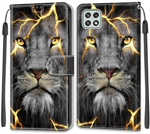 for Samsung Galaxy A22 5G Phone Case, Premium PU Leather Shockproof Protective Phone Case with [Card Slots] [Kickstand] for Samsung Galaxy A22 5G Case