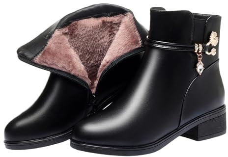 tinetill Bottines pour femme bottes à plateforme bottes doublées bottes d'hiver chaudes bottes moelleuses antidérapantes imperméables bottes de neige chaudes chaussures de marche en plein