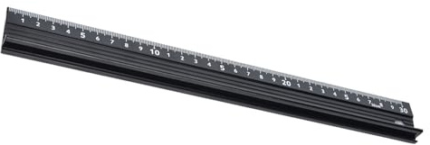 Yctze L Type Cutting Ruler Aluminum Alloy Metal Ruler 30cm for Cutting Architectural Scale Rulers Metric Metal Straight Edge with Raised Grip for Length Measurement and Crafting (30cm)