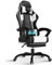 TRIUMPHKEY Chaise de Jeu Ergonomique avec Massage Lombaire, Fauteuil Gamer, Repose-Pieds, Dossier Inclinable, Assise Douce et Résistante, Idéale pour Jeux et Boulot, Blanc