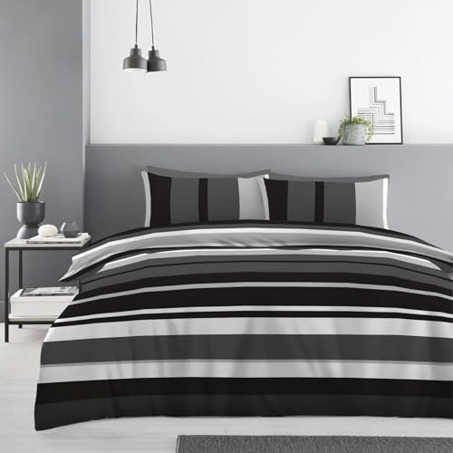 Super Dreamer Set copripiumino king size, 4 pezzi, in morbido policotone, lenzuolo con angoli e federe, set completo di biancheria da letto traspirante, lavabile in lavatrice, anallergico