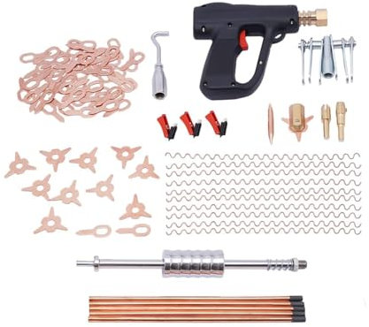 Yidubid 86 PCS Desabollador Kit De Soldador, Carrocería De Coche Dispositivo De Reparación De Puntos para Superficie Metálica Desabollador Soldador De Espárragos Herramienta De Reparación