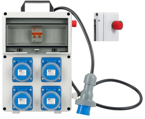 Quadro da Cantiere IP67, Made in Italy - Robusto, Sicuro e certificato, Quadretto da cantiere con prese industriali Affidabile e Protezione IP67 – quadro elettrico portatile con differenziale