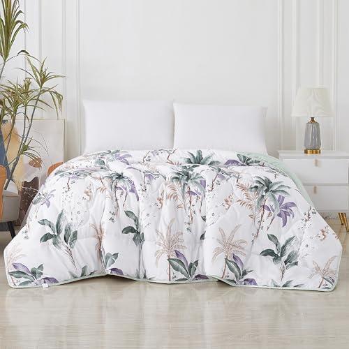TIENDA EURASIA – Edredón Nórdico Reversible | Estampado Bicolor | 100% Relleno de Fibra Siliconada | Tacto Suave y Confortable de Microfibra 300g/m2 (Verde, Cama 150/180 240x260 cm)