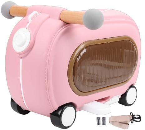 Keenso 20L Ride On-resväska, Kid-resväska med Musiklampor för Resor (Rosa)