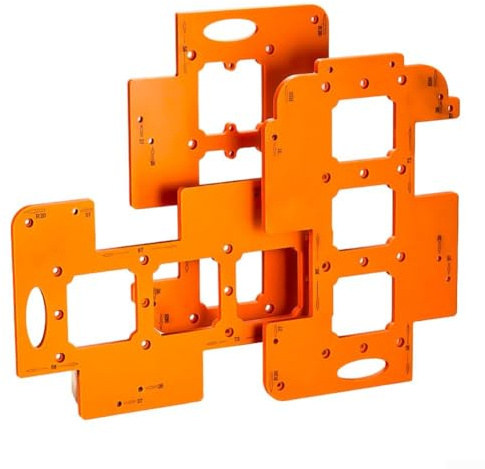 Shophubio Woodworking Hole Punch Template 3-in-1 Socket Installation Jig Cabinet Boring Guide Electrical Box Cutter Rounded Corner Profiler Wall(C)