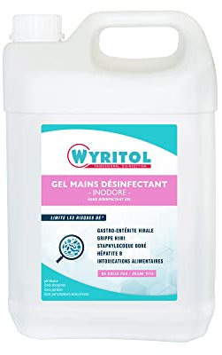 Wyritol - Gel Hydro-Alcoolique – Sans Colorant ni Parfum – Formule Naturelle à Base de Glycerine – Tous Types de Peaux – 5 Litres