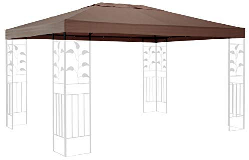 QUICK STAR Techo de Repuesto para cenador de 3 x 4 m Gazebo Marrón-Gris