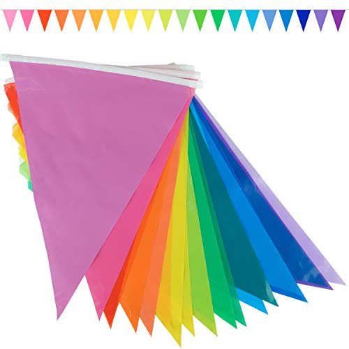 Goodymax® Wimpelkette 10 m Farbverlauf 20 Farben Regenbogen Rainbow