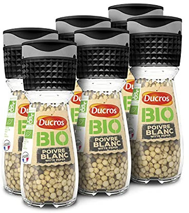 DUCROS - Moulin Poivre Blanc Bio 34 g - Lot de 6