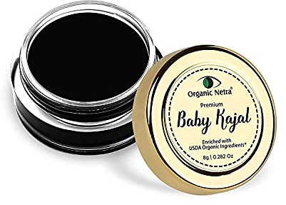Bio Netra Baby Kajal - 100% natürlich, angereichert mit zertifizierten organischen Inhaltsstoffen, chemikalienfreies Kajal, wasserabweisend und langlebig - 8g