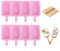 AIXMEET Eisformen Silikon, EIS am Stiel Bereiter, Cakesicles silikonform, Für selbstgemachte Eislutscher, Kuchen, Schokoriegel mit 100 Eisstiele Holz (2 Sets Rosa)