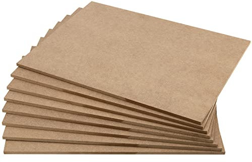 HEIHAK 8 PCS 28 x 35 cm MDF Board, 6mm Chip Boards Hardboard Sheets, Medium Density Fiberboard for Crafts, Painting, DIY Projects, Laser Cutting, Pyrography