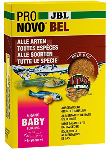 JBL PRONOVO BEL Grano Baby alimento de cría para Peces jóvenes, granulado de alimento para Peces, 3 x 10 ml
