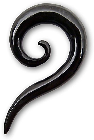 Fly Style Piercing Ohr Expander aus Horn - Dehnschnecke Dehnspirale Dehnungsschnecke Dehnsichel, Grösse:6 mm (Paar)