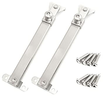 I-EASYDWW Window Hinges, Casement Window Stays, Casement Window Stopper, Casement Window Brace, Casement Window Lock, Flat Fixed Base, Sprayed Silver Style, 04 Model, 6 Fixed Slots, 1 Pair