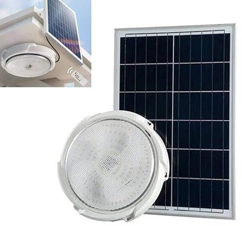 DISCORAMA LAMPADA LED PLAFONIERA SOFFITTO PANNELLO SOLARE RICARICABILE, PLAFONIERA DA ESTERNO A RICARICA SOLARE, LUCI PER ESTERNO SENTIERI GIARDINO (200)