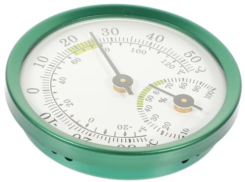 BESPORTBLE Higrómetro de Pared sin Pilas para Monitor de Temperatura y Humedad Psicrógrafo Digital Colgante de Aluminio para Interiores y Exteriores Jardín Sauna Oficina Terraza
