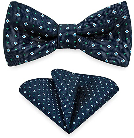 AUSUAYA Pajarita para hombre con pañuelo de bolsillo, clásica, corbata de vuelo para hombre, camisa y traje - corbata de arco para hombre MS-B12