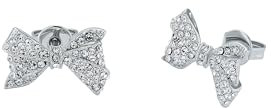 Ted Baker Barseta Crystal Bow Stud Earrings For Women (Silver Tone/Clear Crystal)