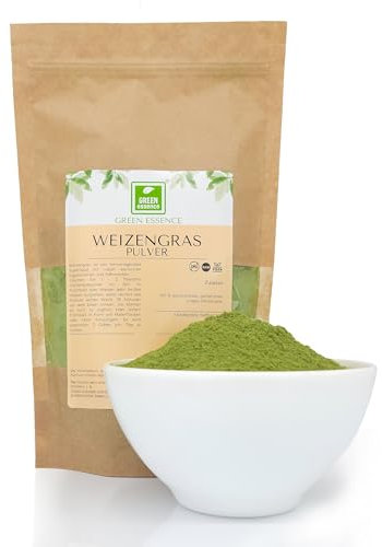 Weizengras Pulver aus jungen Gräsern 250g von der Grünen Essenz - Superfood - Junges Weizengraspulver - 100% Weizengrass für eine grüne Smoothie Bowl oder Smoothie (250 Gramm)