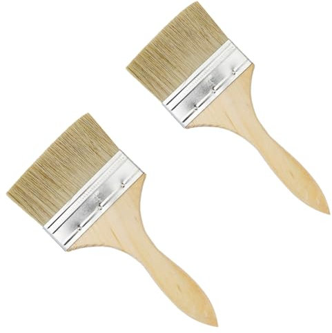 WeddHuis 2 Pcs Pinceau en Soie pour Vitrifier Ou Vernir Pinceaux Peinture Bois Peiceaux Pinceau Plat