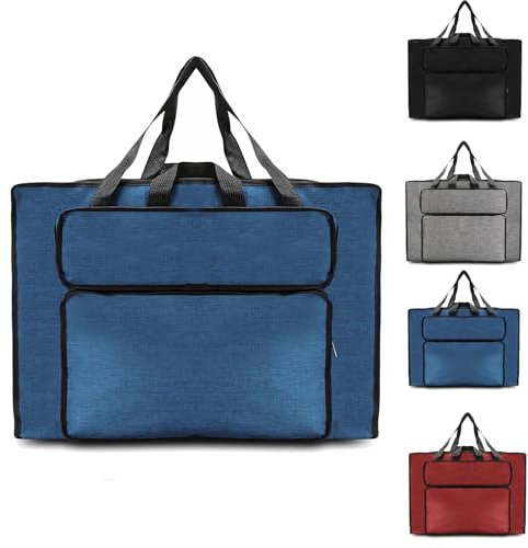 YushengTai Zeichentasche A3 Transporttasche für Zeichenplatte, Wasserdicht Drawing Bag, Multifunktional Zeichnung Tasche Zeichenmappe, Kunstmappe mit Die Seitentasche für Kunstutensilien (A3, Blau)