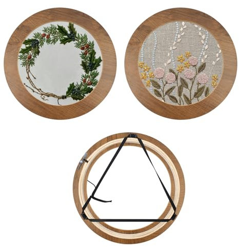 3 Sets Kreuzstich Rahmen mit Stickrahmen Runder Präsentationsrahmen für Stickrahmen Stickerei Ring für Stickereien, Kunstwerke, DIY-Werkzeuge 8 Zoll